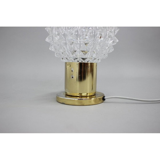 Image 1 of Vintage brass and glass table lamp by Kamenicky Senov, Czechoslovakia 1970