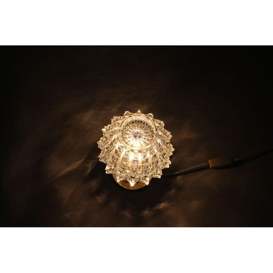Image 1 of Vintage brass and glass table lamp by Kamenicky Senov, Czechoslovakia 1970