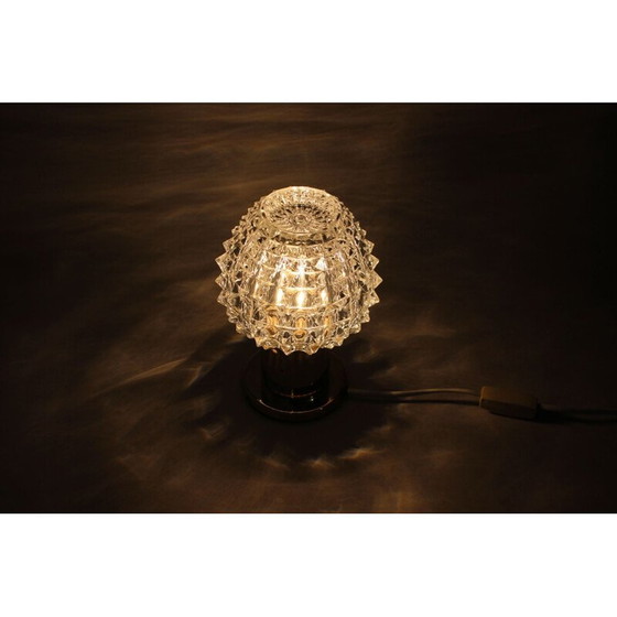 Image 1 of Vintage brass and glass table lamp by Kamenicky Senov, Czechoslovakia 1970
