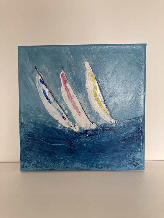 Image 1 of Sailboats In The Storm