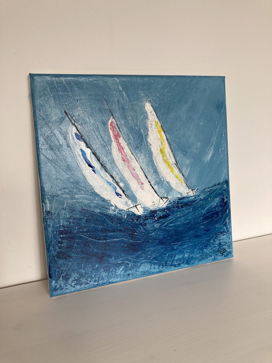 Image 1 of Sailboats In The Storm