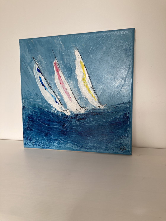 Image 1 of Sailboats In The Storm