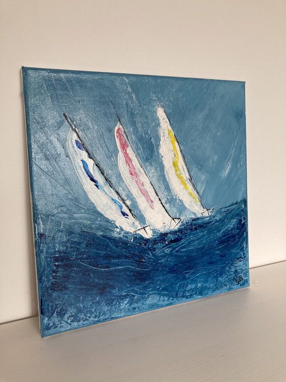 Image 1 of Sailboats In The Storm