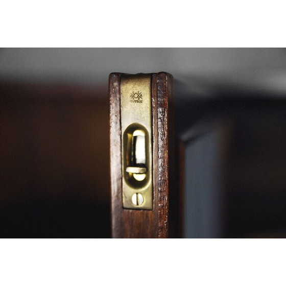 Image 1 of Vintage burr walnut sideboard with glass cabinet, Sweden 1940