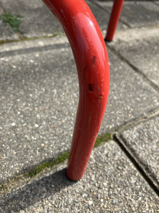 Image 1 of Bright red metal coat rack