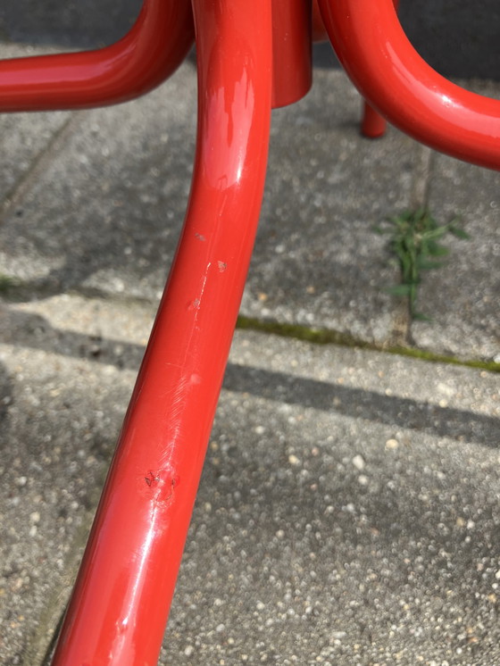 Image 1 of Bright red metal coat rack