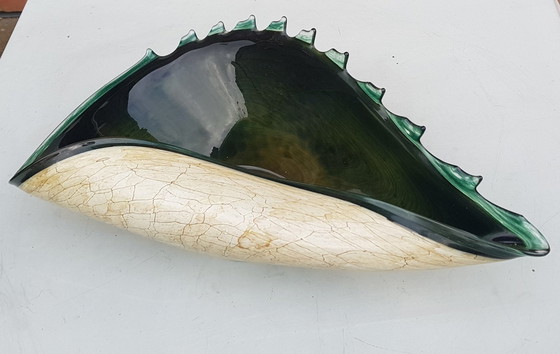 Image 1 of Handmade Shell Shaped Crystal Bowl From Jozefina Krozno