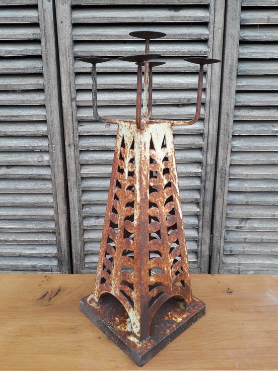 Image 1 of Sheet metal candlestick 51 cm high for 5 candles