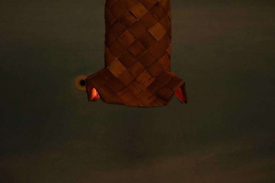 Image 1 of Lampada a sospensione intrecciata scandinava Japandi, lampada a sospensione vintage