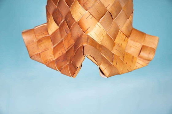 Image 1 of Lampada a sospensione intrecciata scandinava Japandi, lampada a sospensione vintage