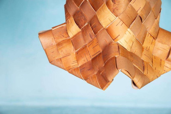 Image 1 of Lampada a sospensione intrecciata scandinava Japandi, lampada a sospensione vintage