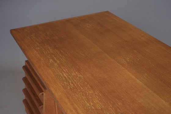 Image 1 of Modernist Oak Office Desk. 1950S