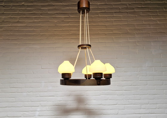 Image 1 of Rare lampe suspendue Aneta Mid Century, Suède 1960