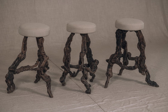 Image 1 of Brutalist bar stool set circa 1960s