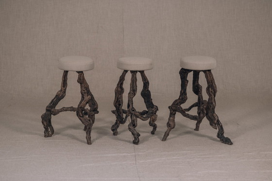 Image 1 of Brutalist bar stool set circa 1960s