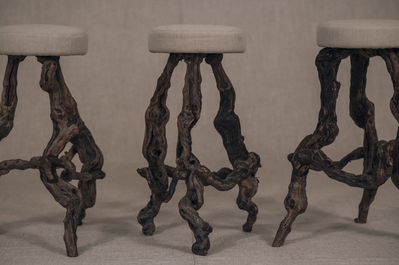 Image 1 of Brutalist bar stool set circa 1960s