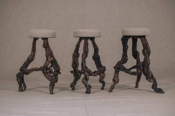 Image 1 of Brutalist bar stool set circa 1960s