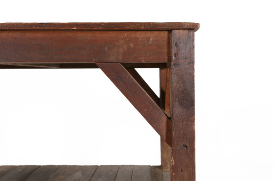 Image 1 of  French Industrial Console Table In Wood, 1920S