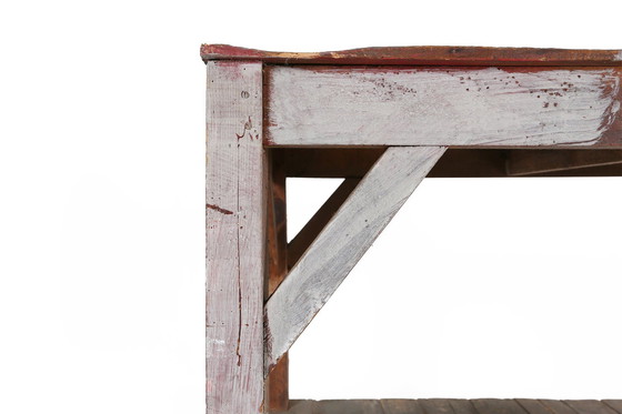 Image 1 of  French Industrial Console Table In Wood, 1920S