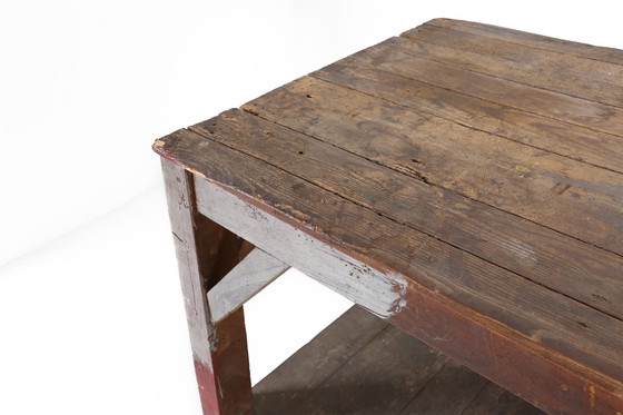 Image 1 of  French Industrial Console Table In Wood, 1920S