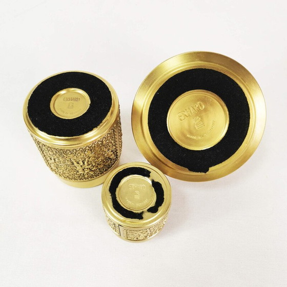 Image 1 of Vintage Art Deco brass and metal smoking set for Erhard, Germany 1960