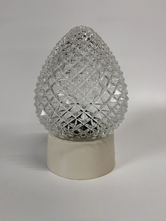 Image 1 of 1 lampada da soffitto vintage 'Pigna' in vetro trasparente Corodex