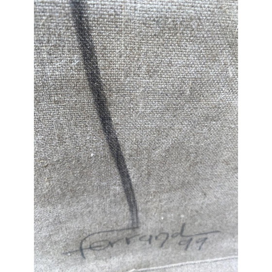 Image 1 of Vintage canvas "Fleur noire" by Ferrand André, 1999