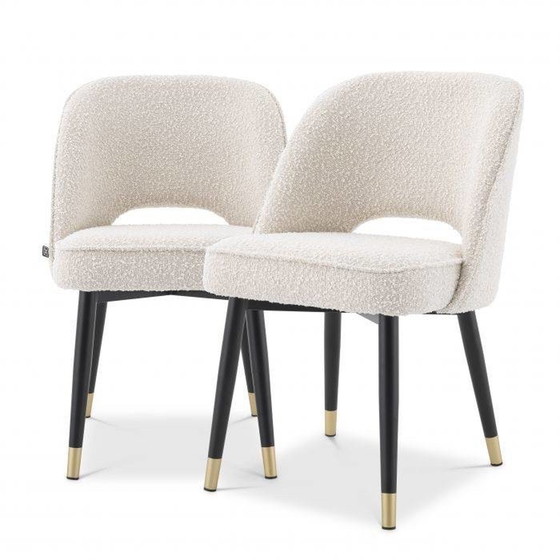 Image 1 of 6x Eichholtz Cliff bouclé chairs