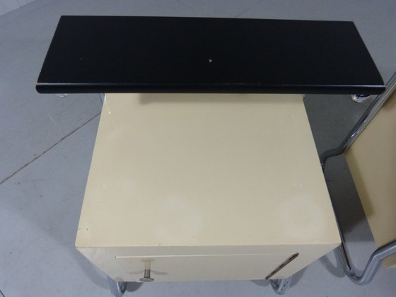 Image 1 of Tube Frame Nightstands/Bed Tables 1950'S