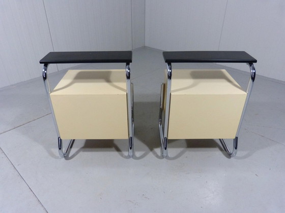 Image 1 of Tube Frame Nightstands/Bed Tables 1950'S