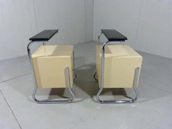 Image 1 of Tube Frame Nightstands/Bed Tables 1950'S