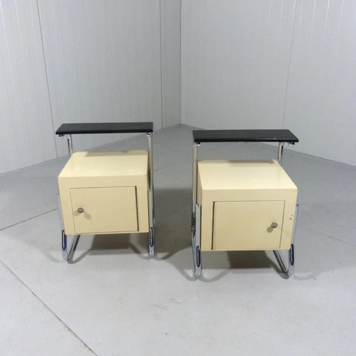 Tube Frame Nightstands/Bed Tables 1950'S