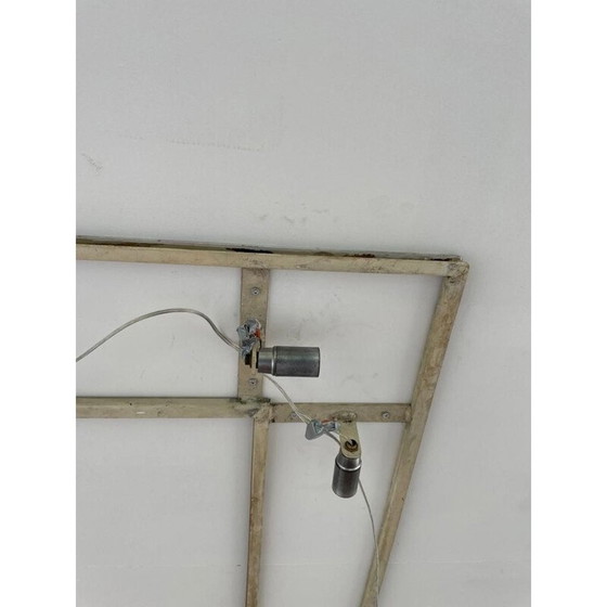 Image 1 of Lampada da soffitto vintage gigante (360 cm) in vetro e metallo di Venini, Italia anni '40