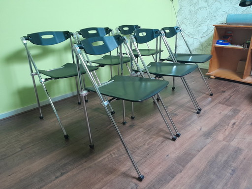 6x Ouverture folding chairs Enrico Cioncada Sitland black