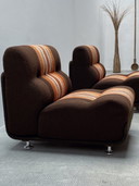 2x Jo Otterpohl pour COR Modular fauteuil rétro marron orange tissu Allemagne 1970s