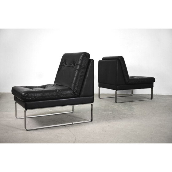 Image 1 of Vintage Modular Sofa in Leater and Chrome for Klöber Manufactory, Germany, 1980s