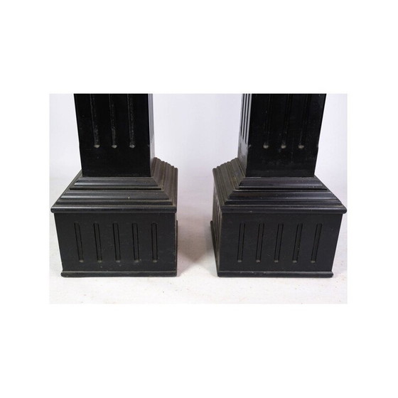 Image 1 of Pair of vintage pedestals with black paint, 1980