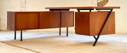 Desk-sideboard combination by Hans Könecke for TECTA-Möbel, 1960, germany, bauhaus