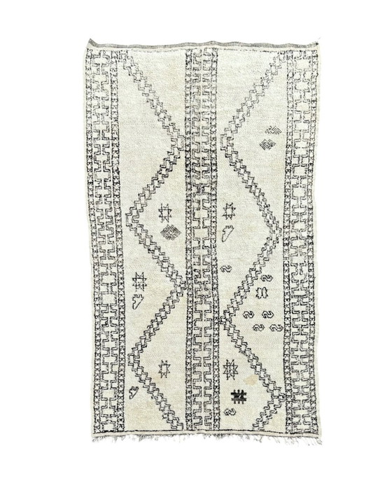 Image 1 of 1970S Moroccan Beni Ourain Wool Rug 