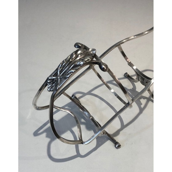 Image 1 of Portabottiglie vintage placcato argento, Belgio 1900