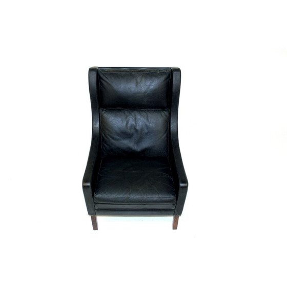 Image 1 of Vintage leather and rosewood armchair, Denmark, 1960