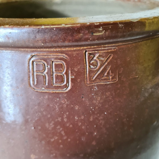 Image 1 of Large Brown Glazed Stock Pot, Early 20th Century