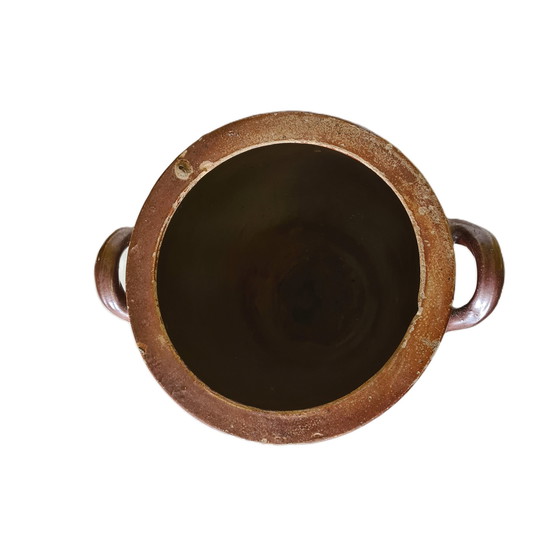 Image 1 of Large Brown Glazed Stock Pot, Early 20th Century