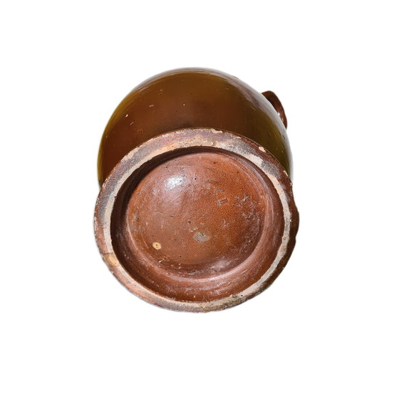 Image 1 of Large Brown Glazed Stock Pot, Early 20th Century