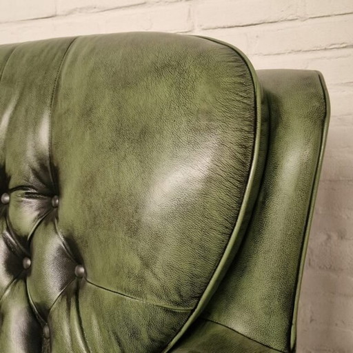 Haeck 3-Seater Timeless Chesterfield Sofa - Antique Green, Leather