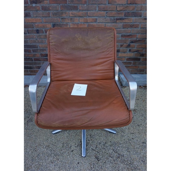 Image 1 of Vintage cognac leather armchair by Delta 2000 for Wilkhahn, Germany 1960s