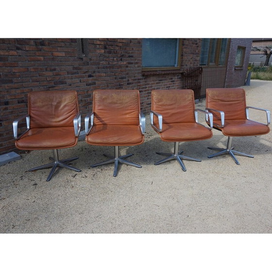 Image 1 of Vintage cognac leather armchair by Delta 2000 for Wilkhahn, Germany 1960s