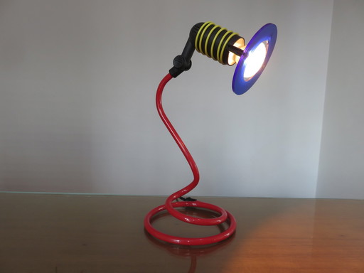 Lampe Spirale Couleurs Primaires, 1980, Memphis style