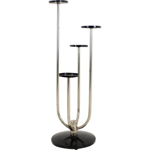 Vintage chrome flower shelf by J.Halabala, Czechoslovakia 1930s