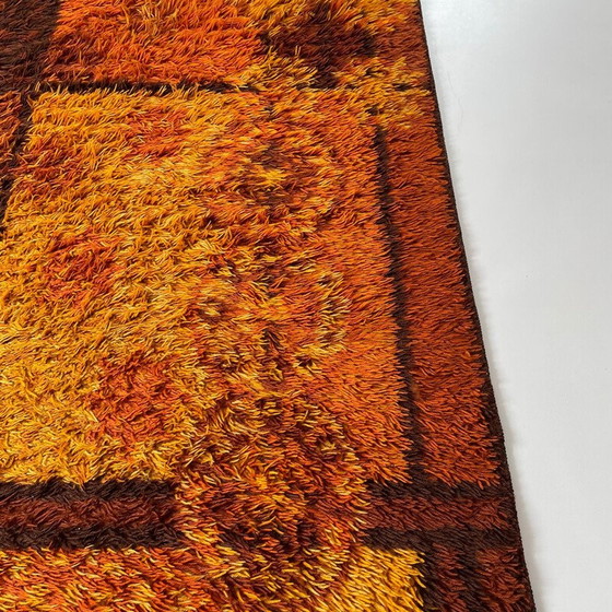 Image 1 of Vintage Scandinavian square pattern Rya rug by Ege Taepper, Denmark 1960s